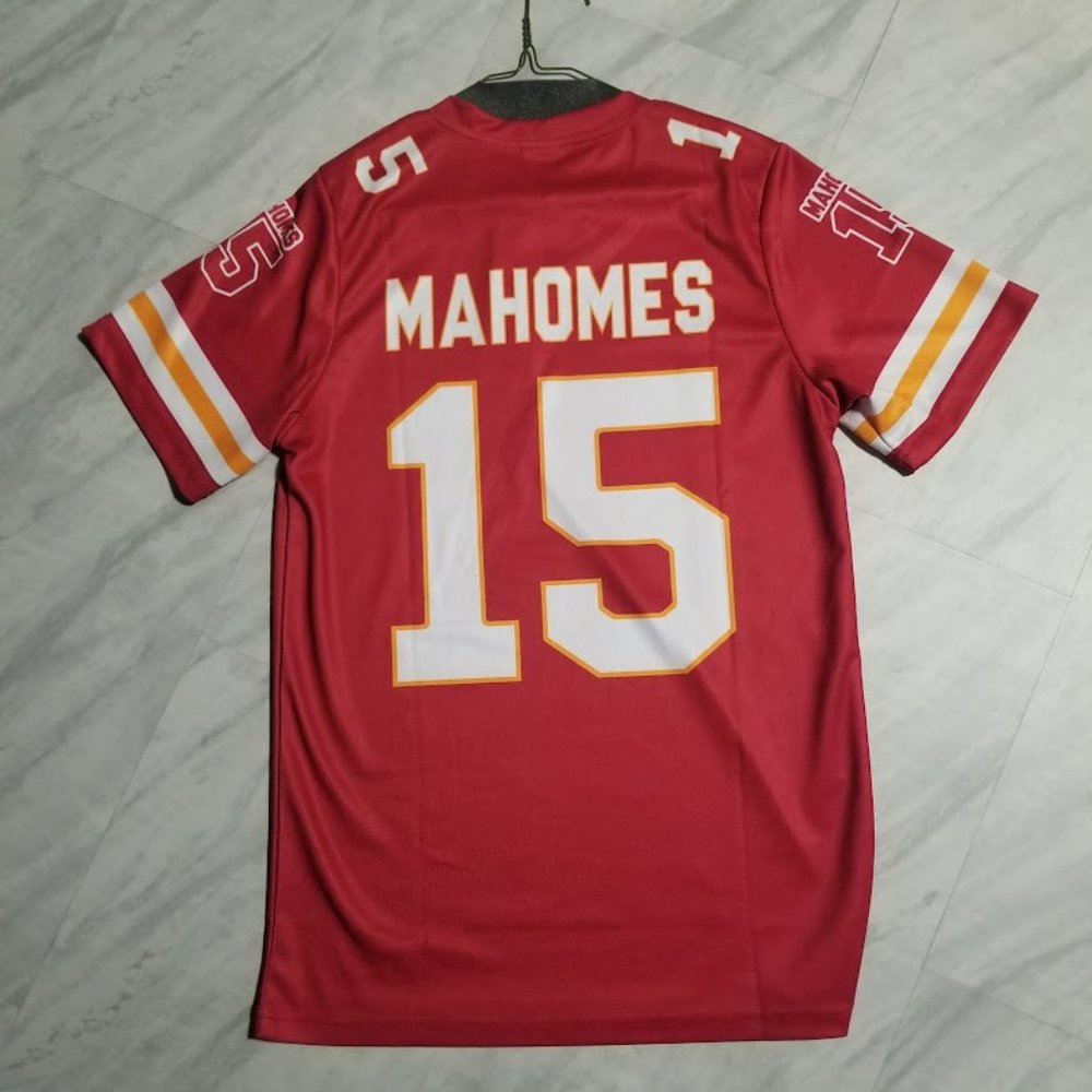 PATRICK MAHOMES 15 - KANSAS CITY CHIEFS RED PRINTED FOOTBALL JERSEY